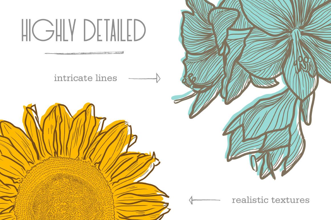 Hand Drawn Flowers 5