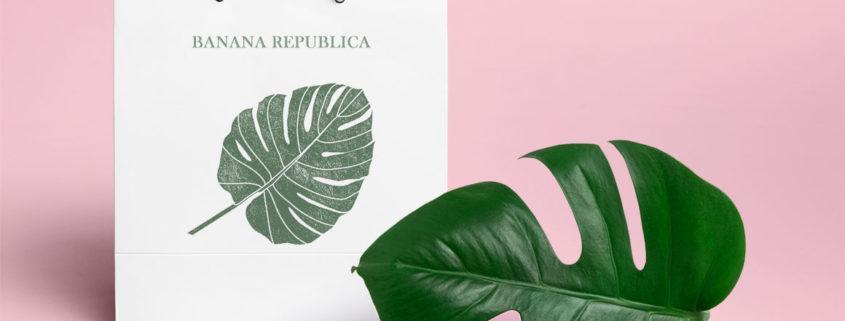 Shopping bag using Monstera leaf illustration