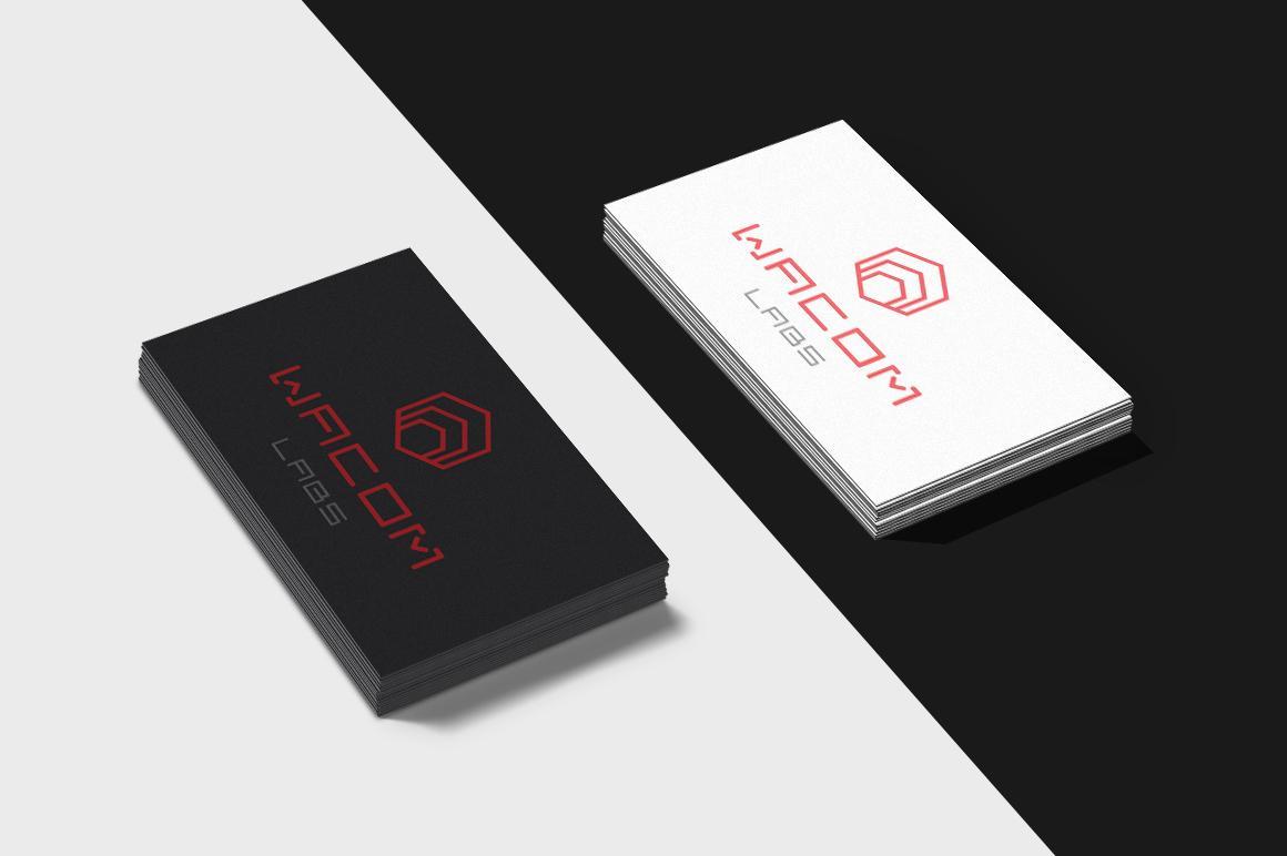 Business cards using Solia Sans futuristic display font