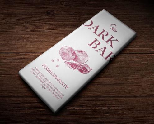 Candy bar using pomegranate illustration