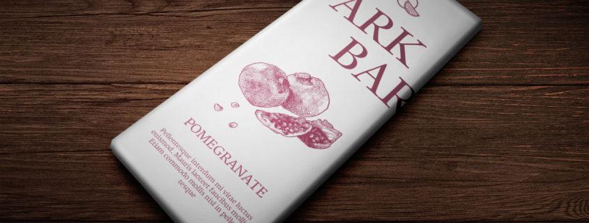 Candy bar using pomegranate illustration