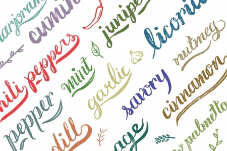 herb & spices text overlays