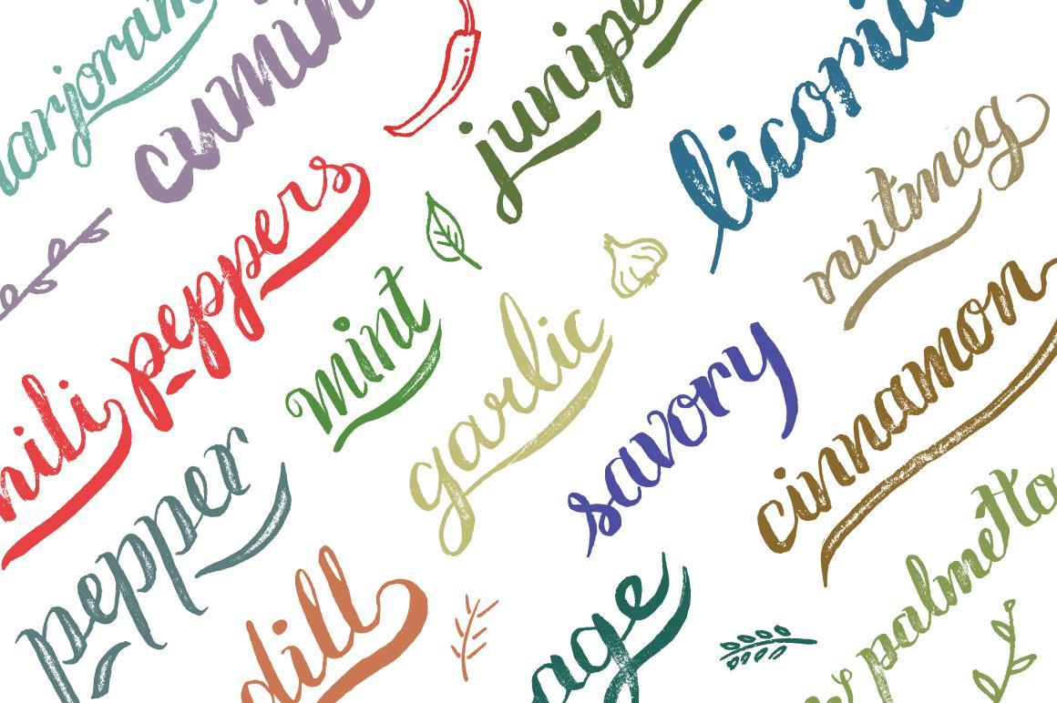 herb & spices text overlays