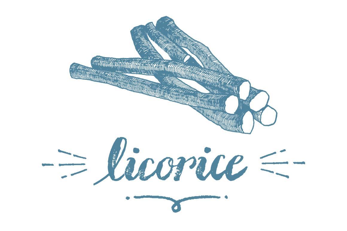 Licorice sticks illustration with text overlayed