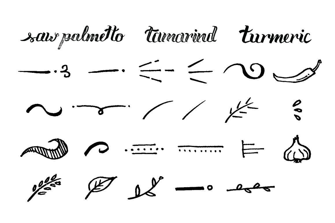 herb & spices text overlays set