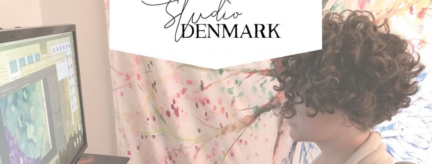 Studio Denmark Alaina Jensen sitting at workstation