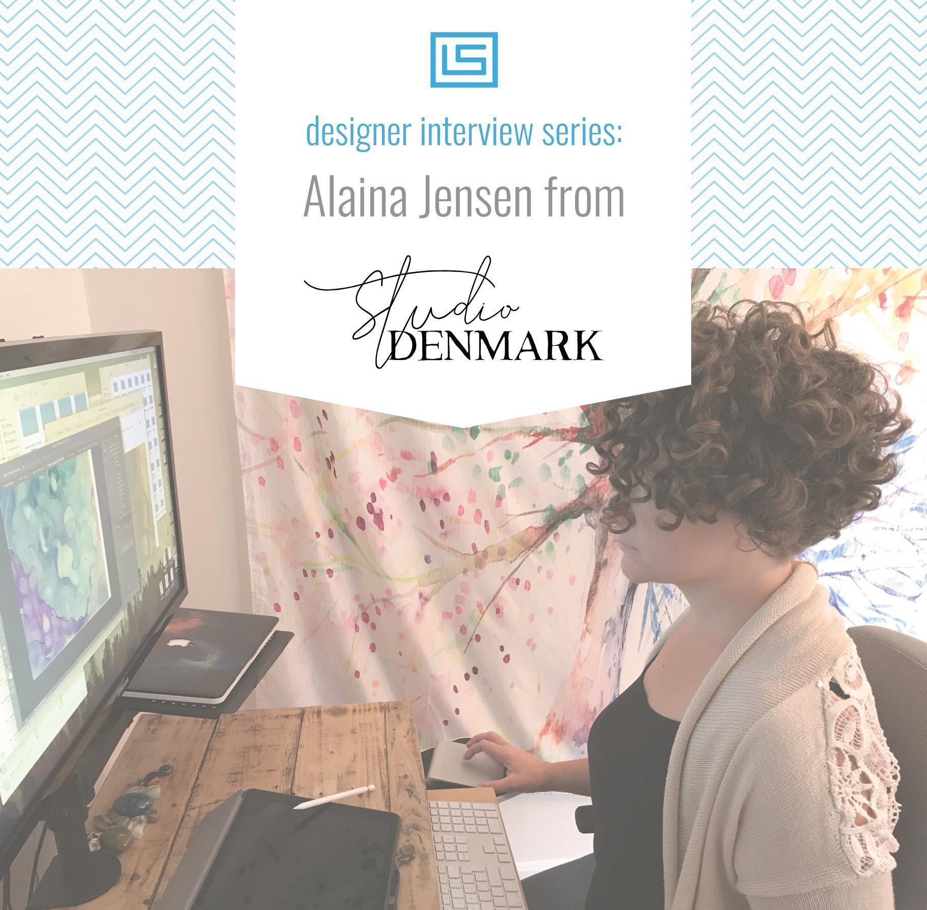 Studio Denmark Alaina Jensen sitting at workstation