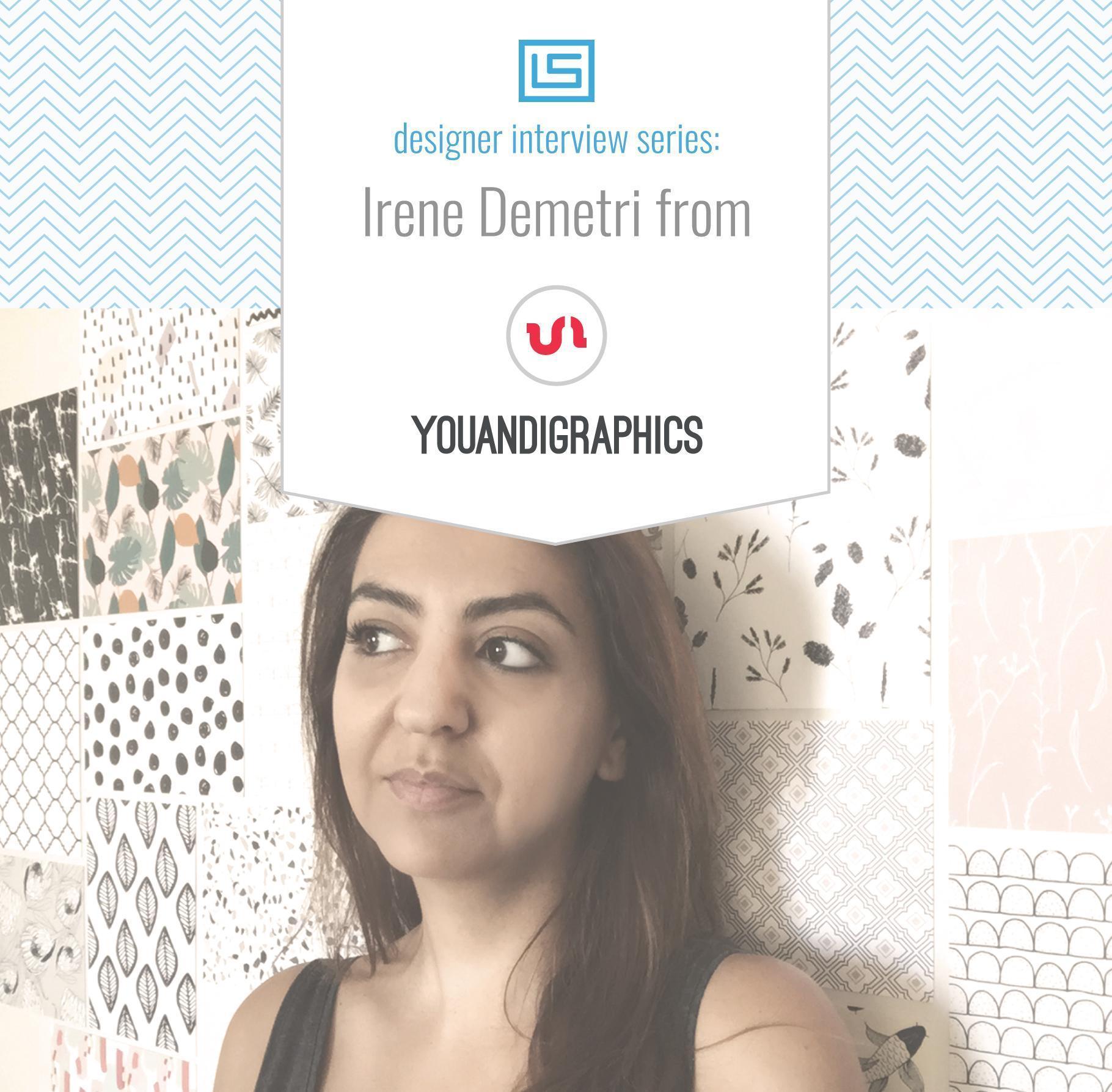 irenedemetri_interviewheader Irene Demetri against pattern covered wall