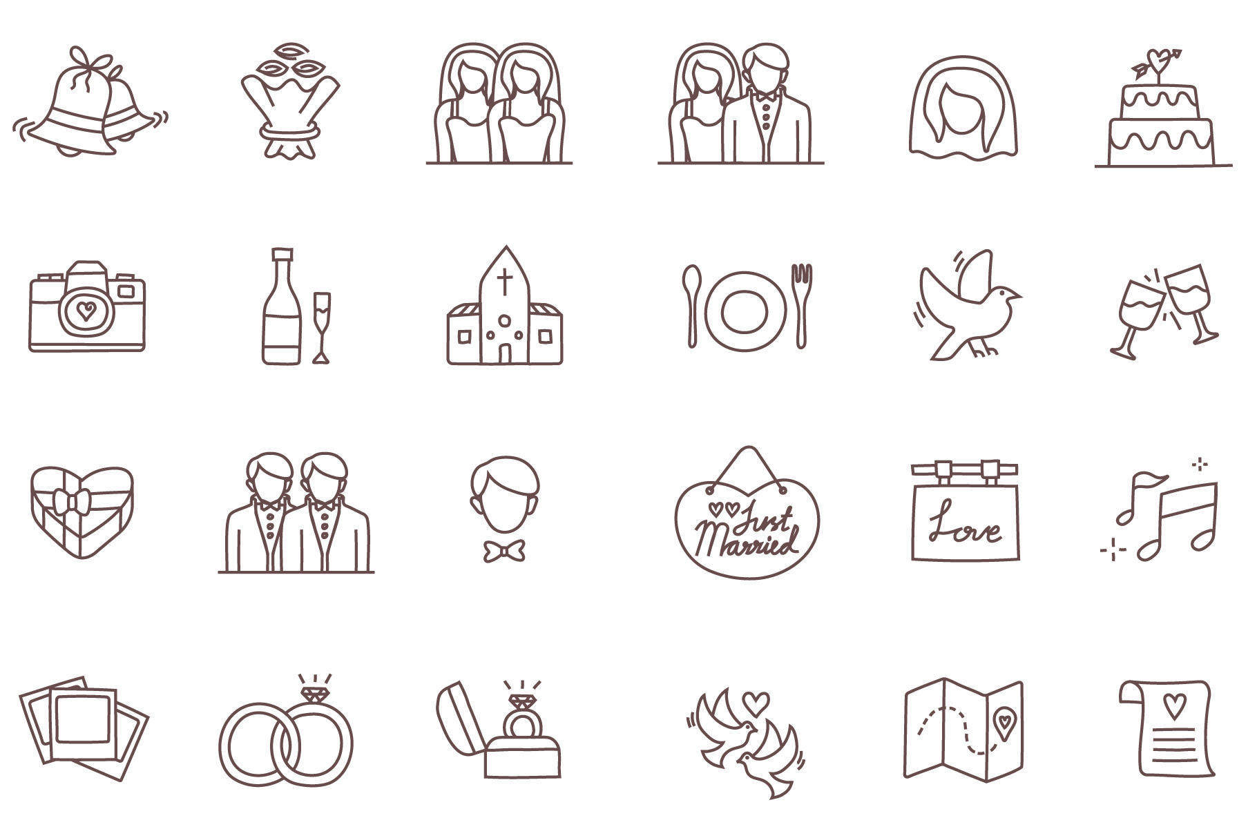 24 Free Wedding Icons By Temploola Linseed Studio Premium And Free Graphic Design Assets