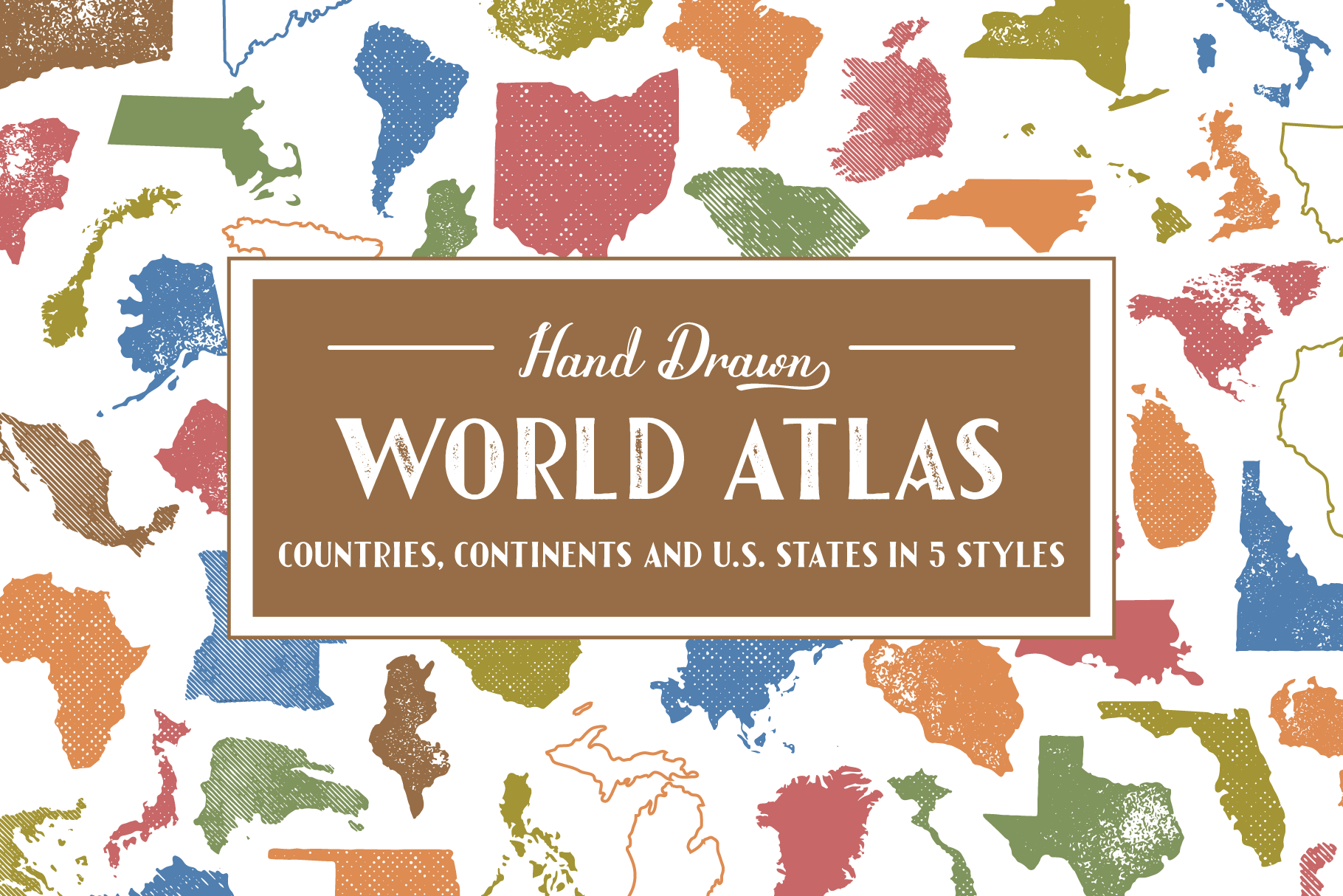 Hand Drawn World Atlas Preview