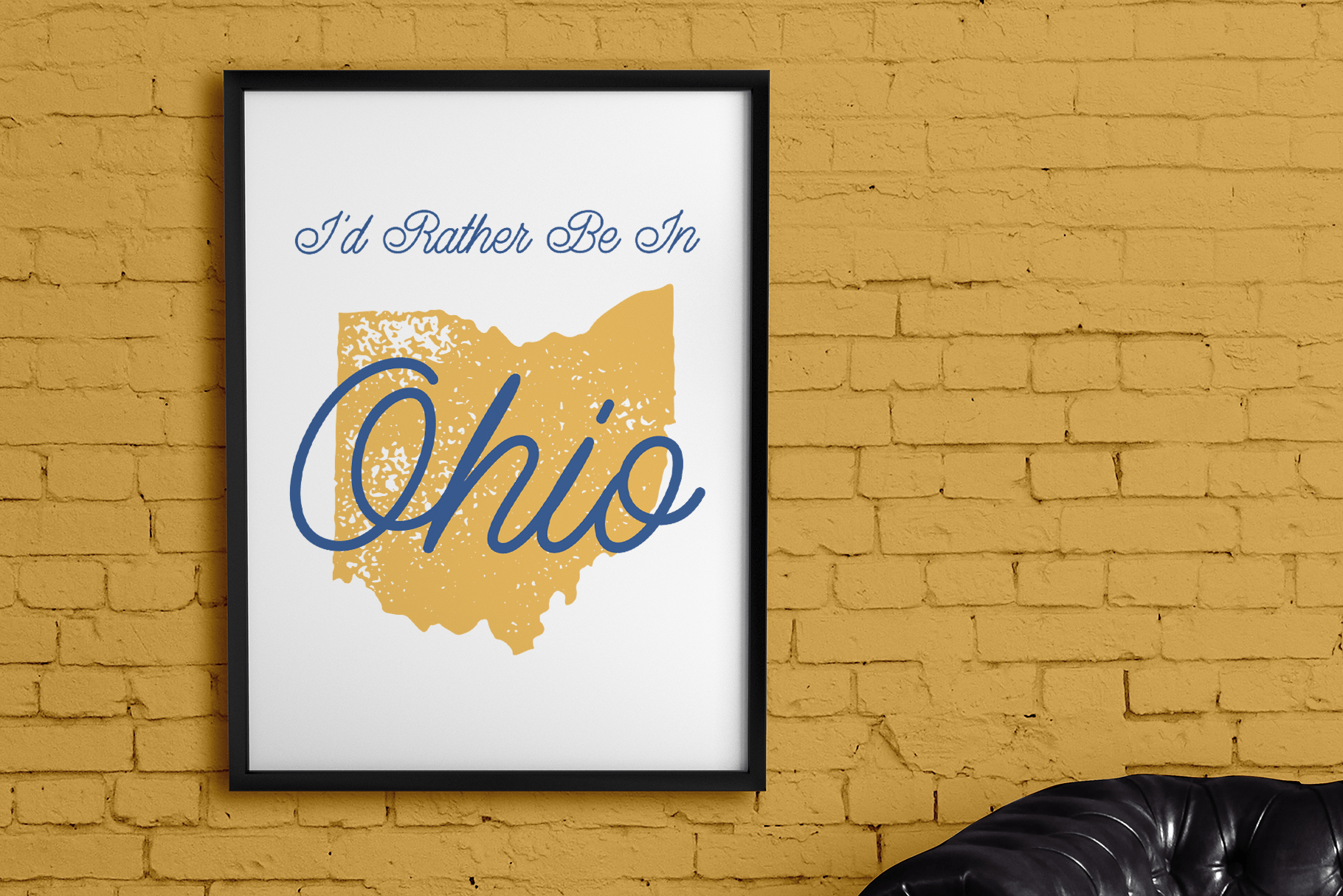 Ohio Art Print on yellow wall