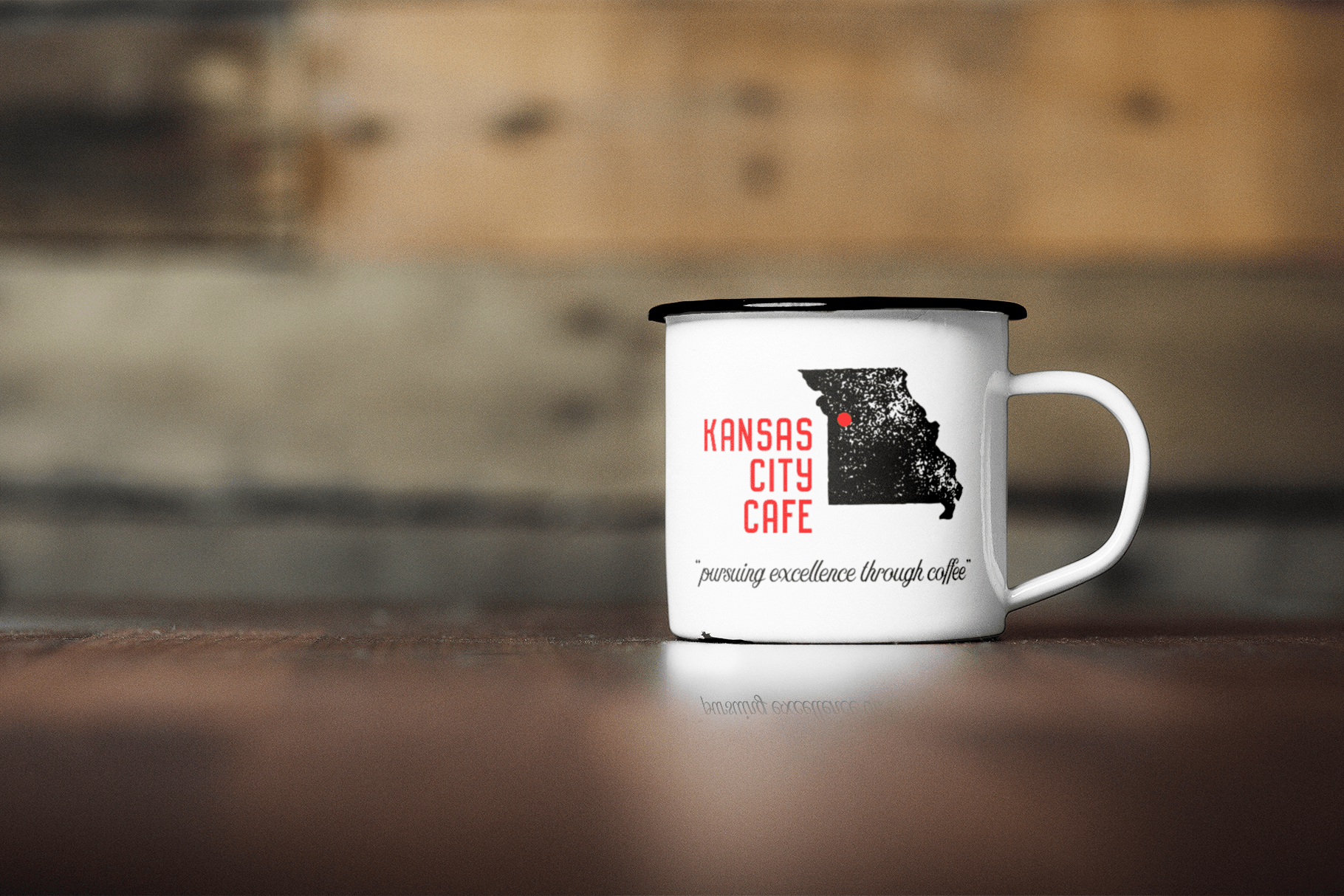 Kansas City Cafe Mug on table