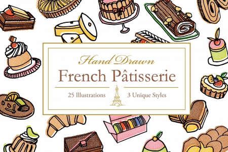 Hand Drawn French Patisserie