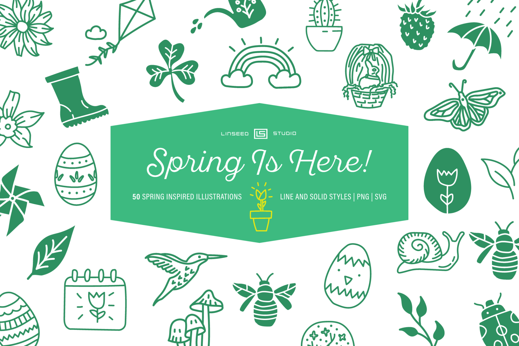 Spring Is Here Illustration Set